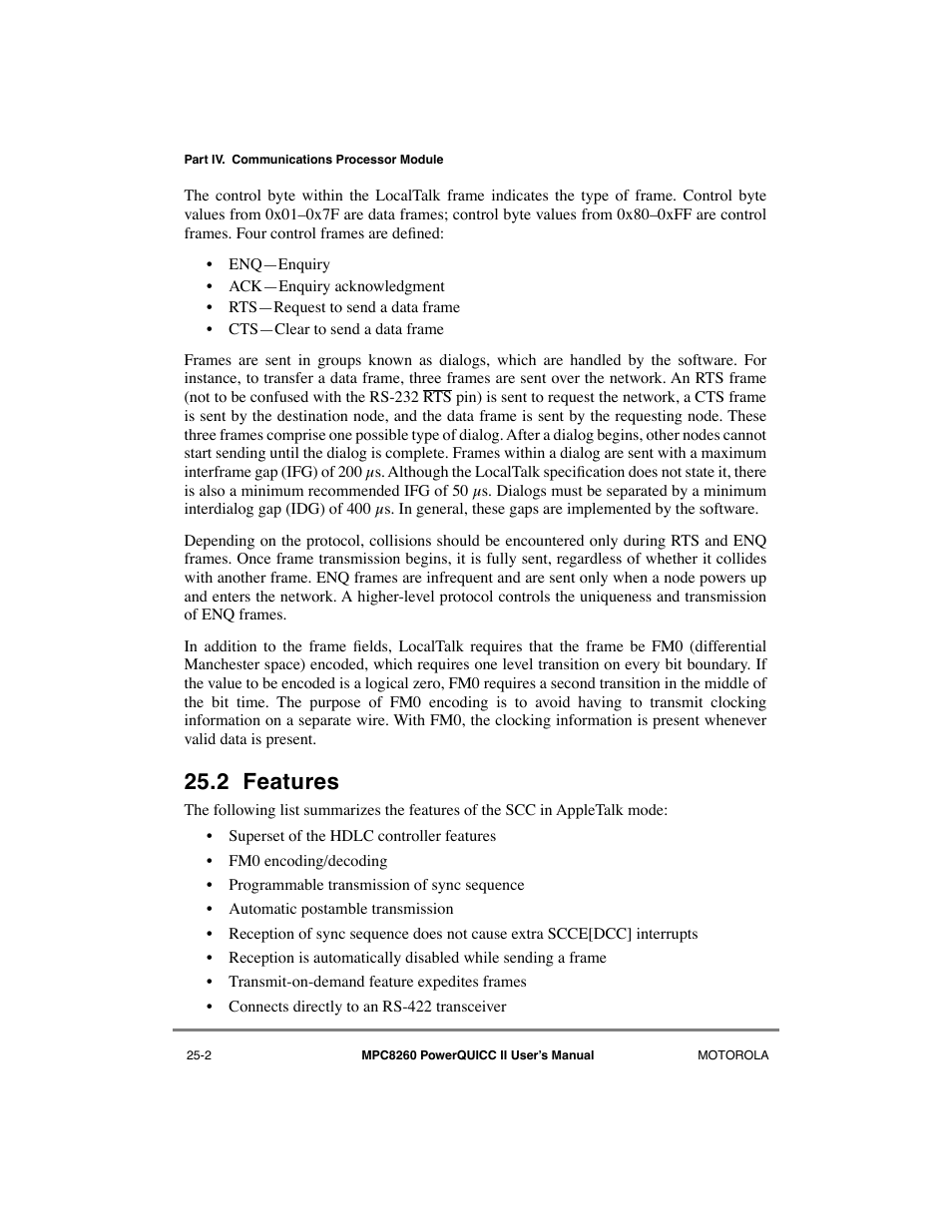 2 features, Features -2 | Motorola MPC8260 User Manual | Page 694 / 1006