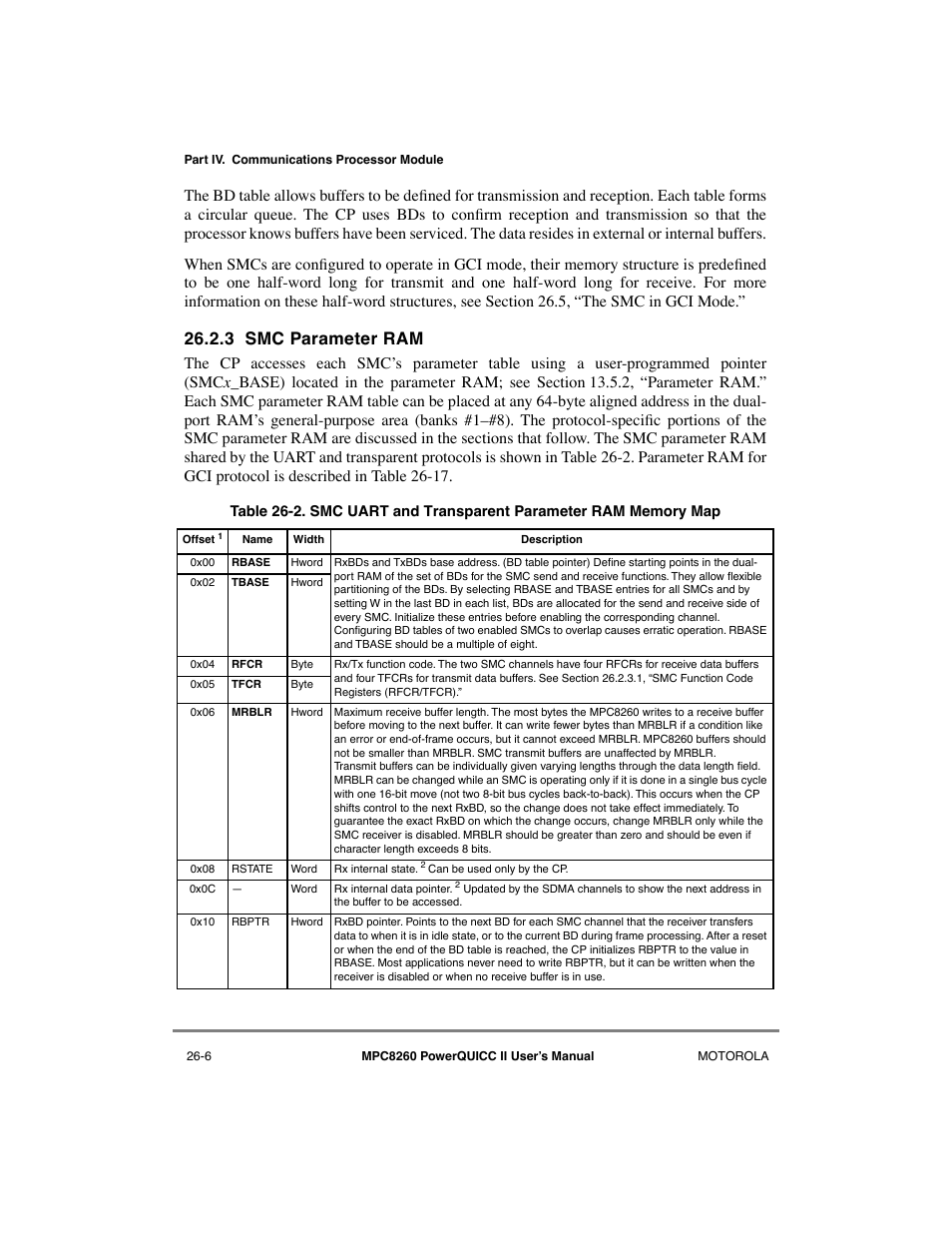 3 smc parameter ram, Smc parameter ram -6 | Motorola MPC8260 User Manual | Page 702 / 1006