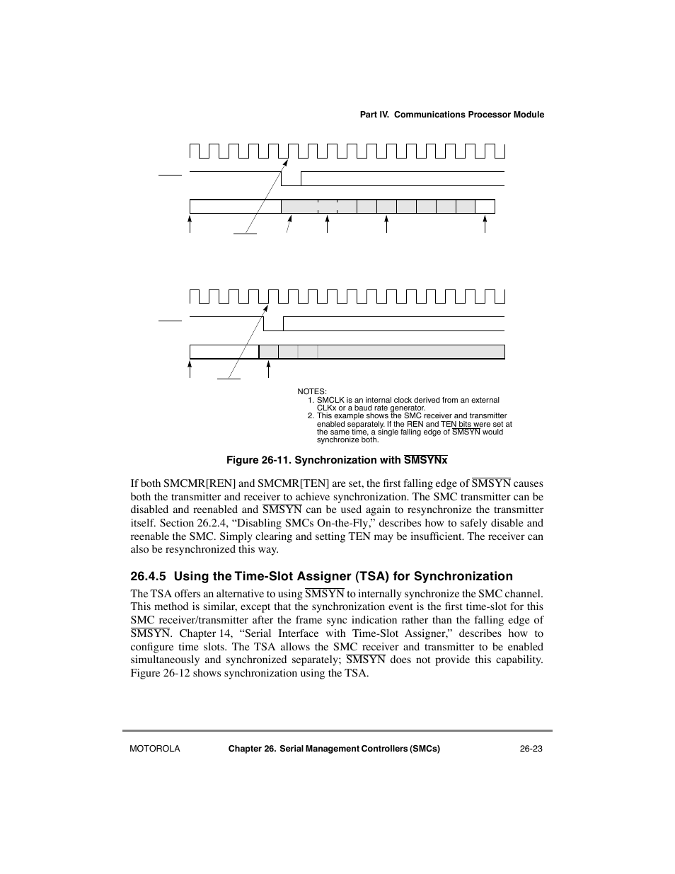 Synchronization with smsyn | Motorola MPC8260 User Manual | Page 719 / 1006