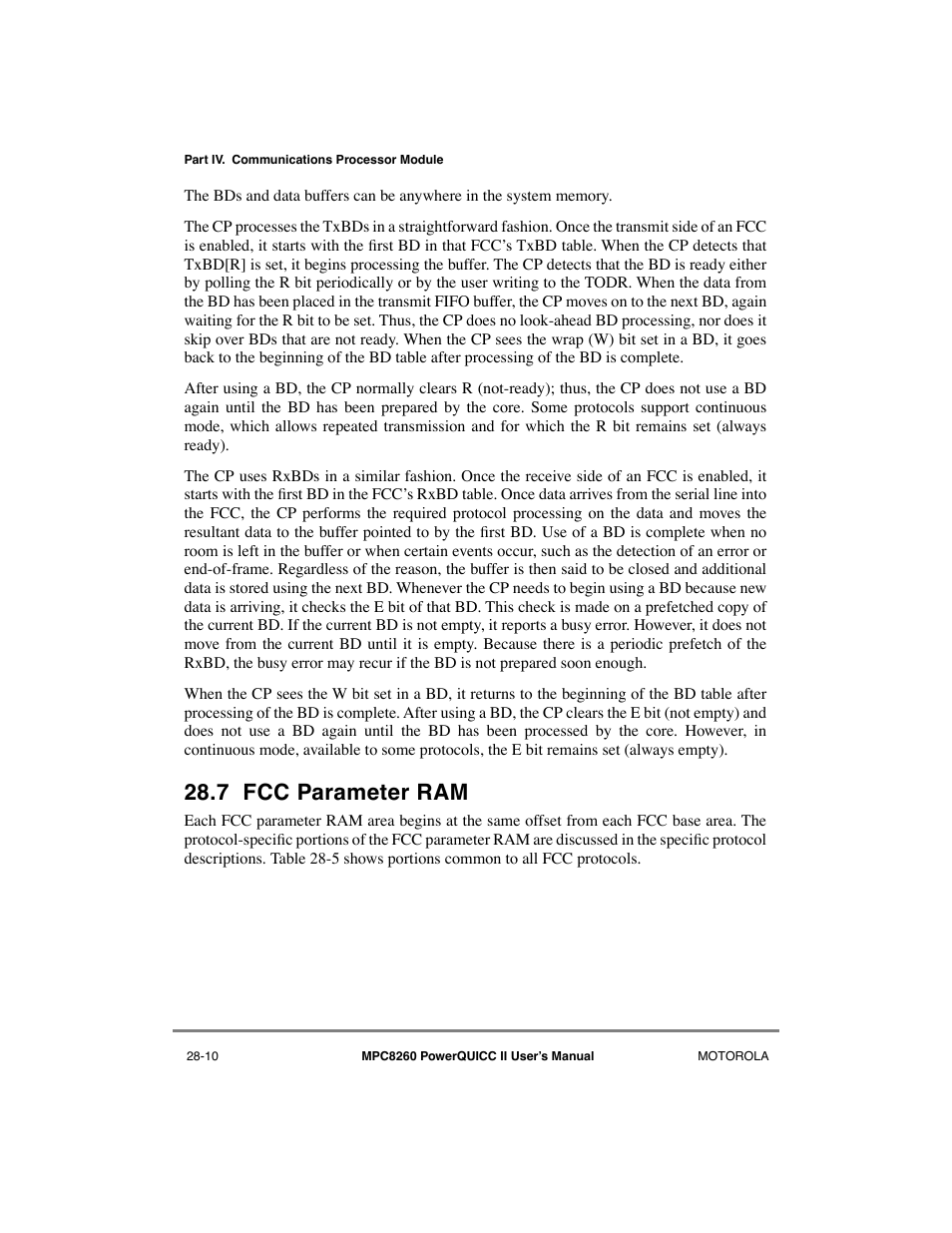 7 fcc parameter ram, Fcc parameter ram -10 | Motorola MPC8260 User Manual | Page 768 / 1006