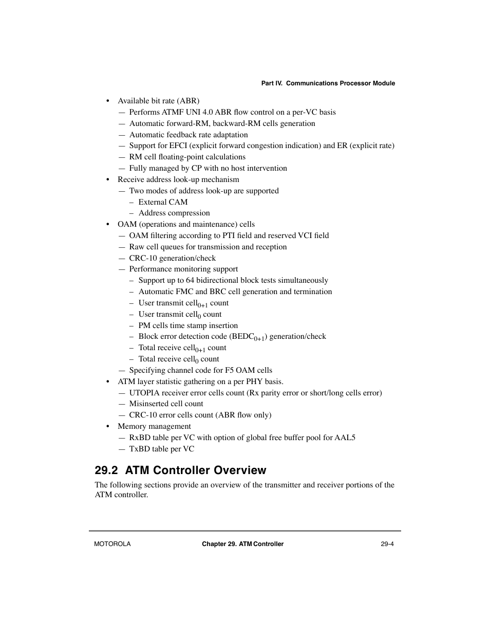 2 atm controller overview, Atm controller overview -4 | Motorola MPC8260 User Manual | Page 784 / 1006