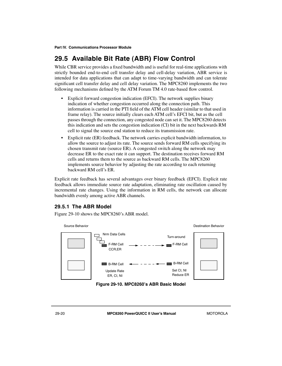 5 available bit rate (abr) flow control, 1 the abr model, Available bit rate (abr) flow control -20 | The abr model -20, Mpc8260õs abr basic model -20 | Motorola MPC8260 User Manual | Page 800 / 1006