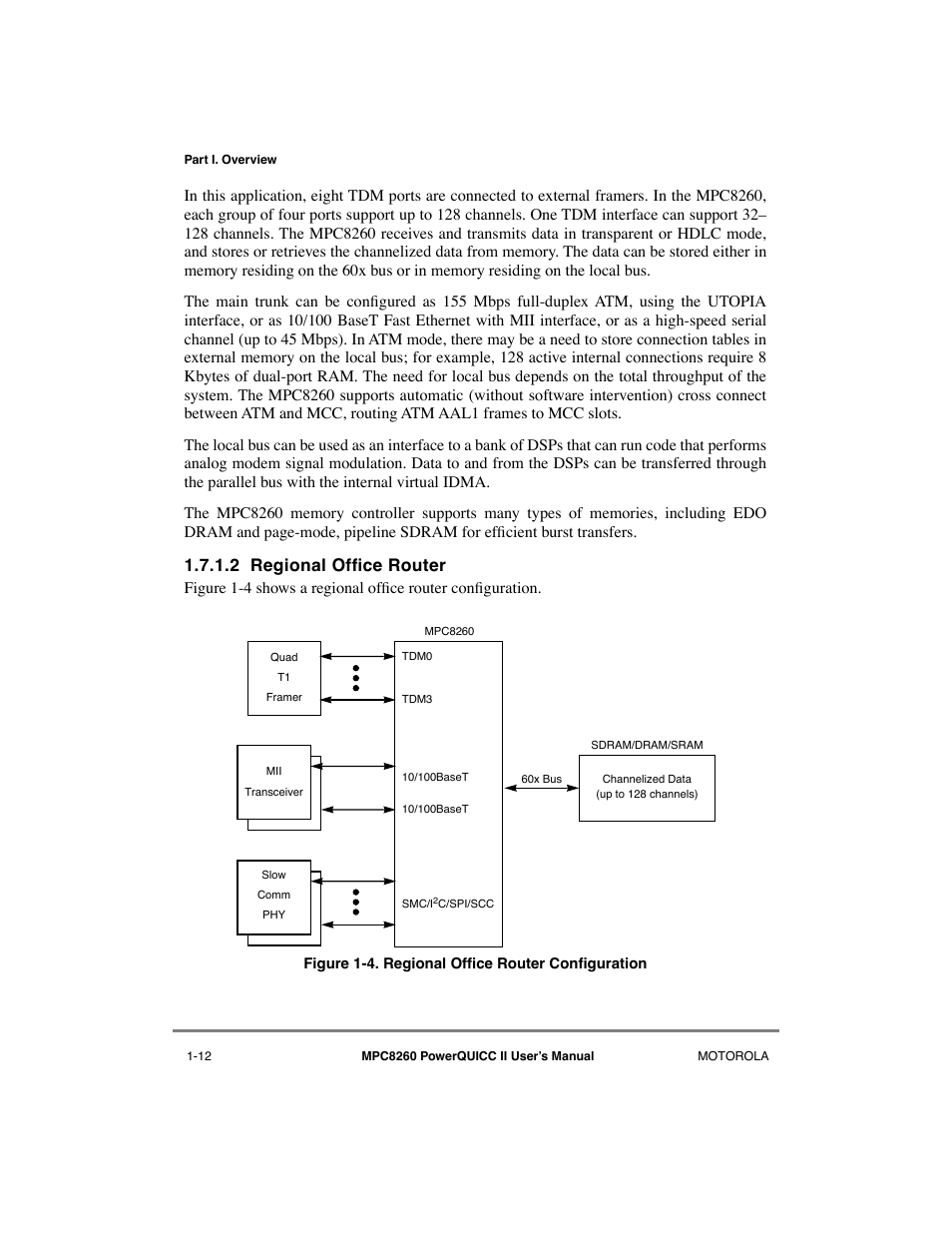 2 regional office router, Regional office router -12, Regional office router configuration -12 | 2 regional ofþce router | Motorola MPC8260 User Manual | Page 82 / 1006