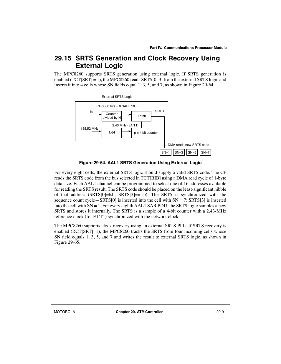 Aal1 srts generation using external logic -91 | Motorola MPC8260 User Manual | Page 871 / 1006