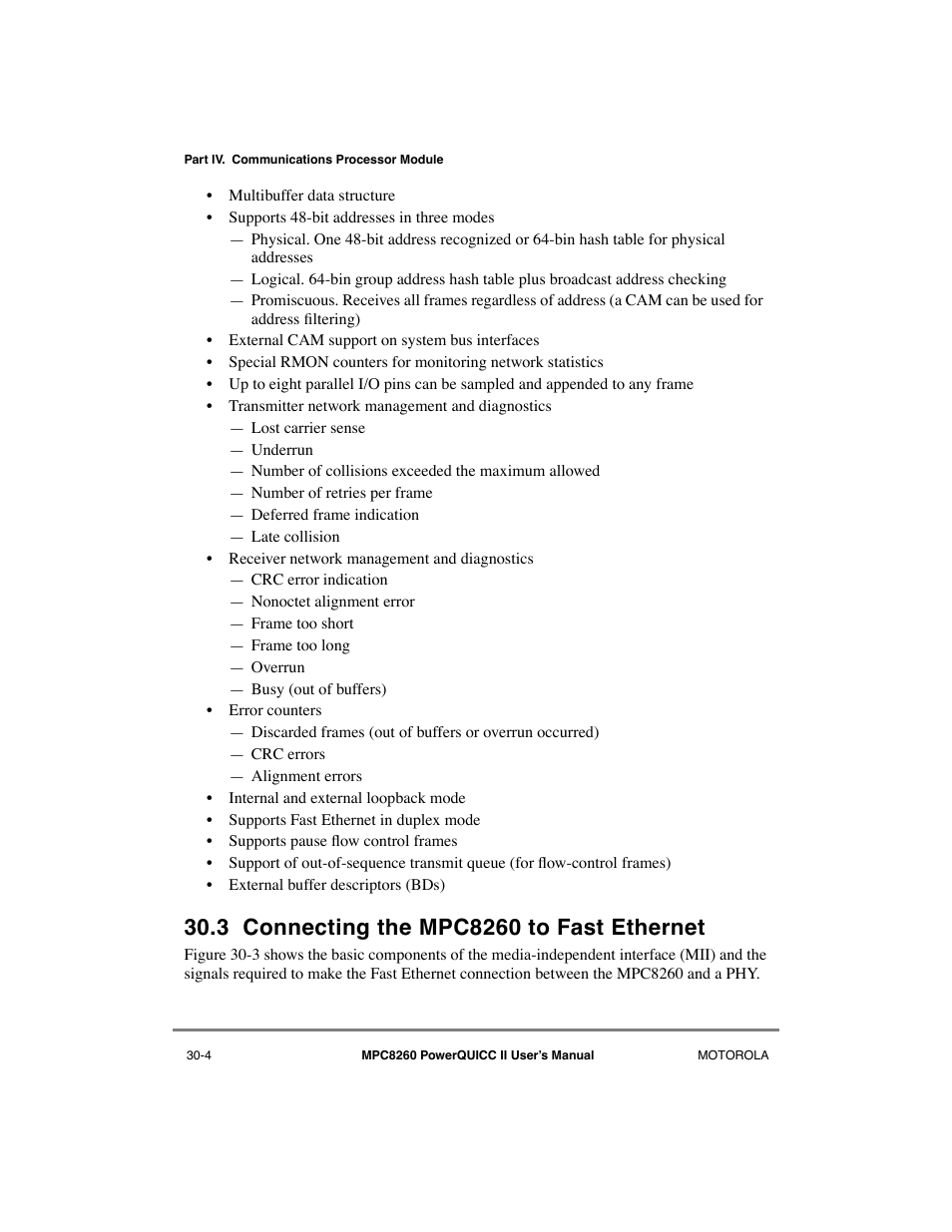 3 connecting the mpc8260 to fast ethernet, Connecting the mpc8260 to fast ethernet -4 | Motorola MPC8260 User Manual | Page 878 / 1006