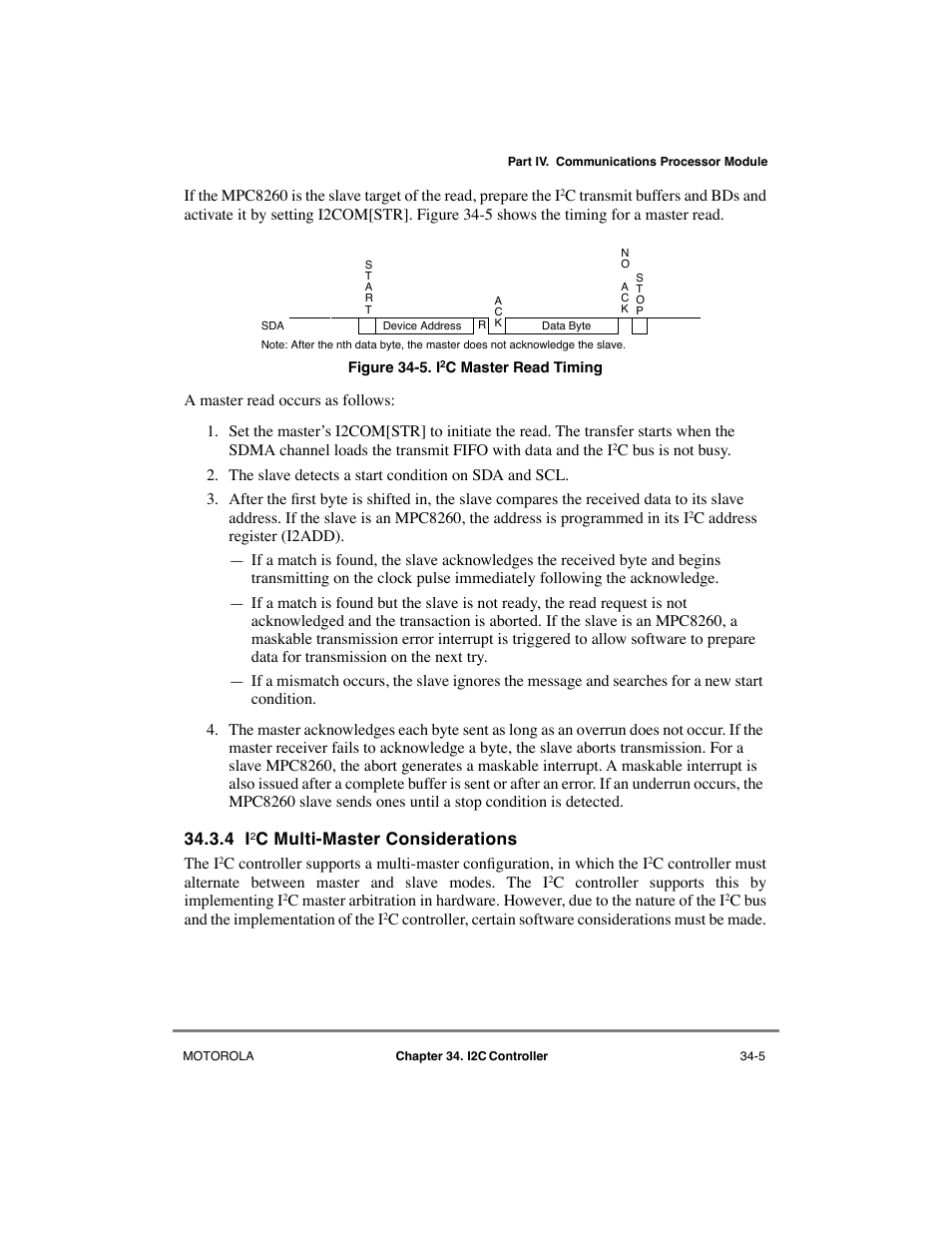 4 i2c multi-master considerations, C multi-master considerations | Motorola MPC8260 User Manual | Page 947 / 1006