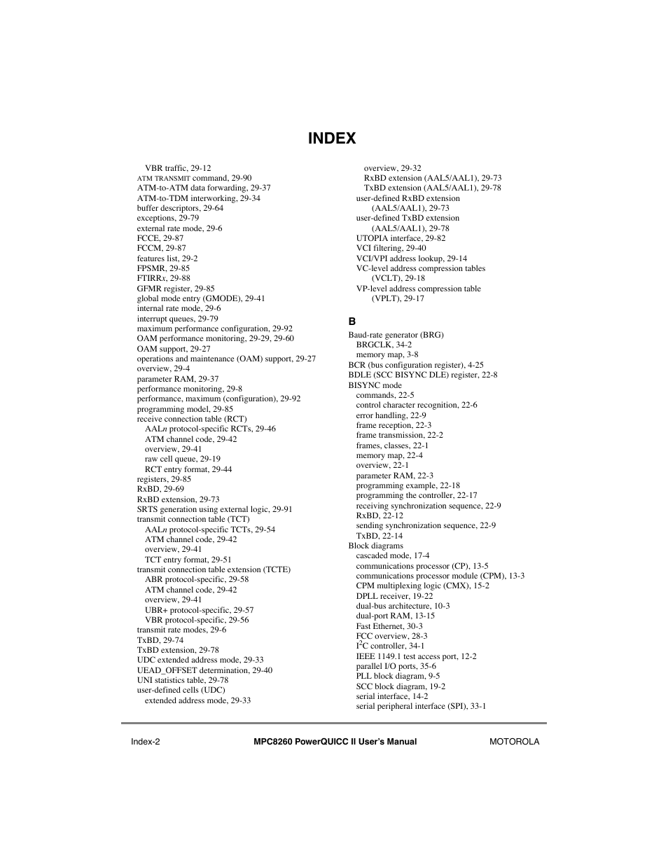 Index | Motorola MPC8260 User Manual | Page 982 / 1006