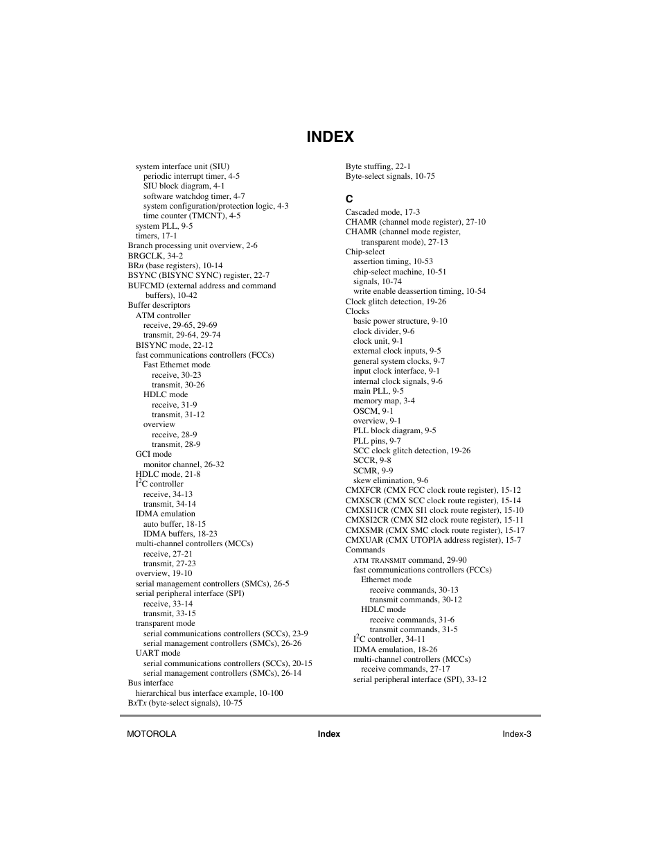 Index | Motorola MPC8260 User Manual | Page 983 / 1006