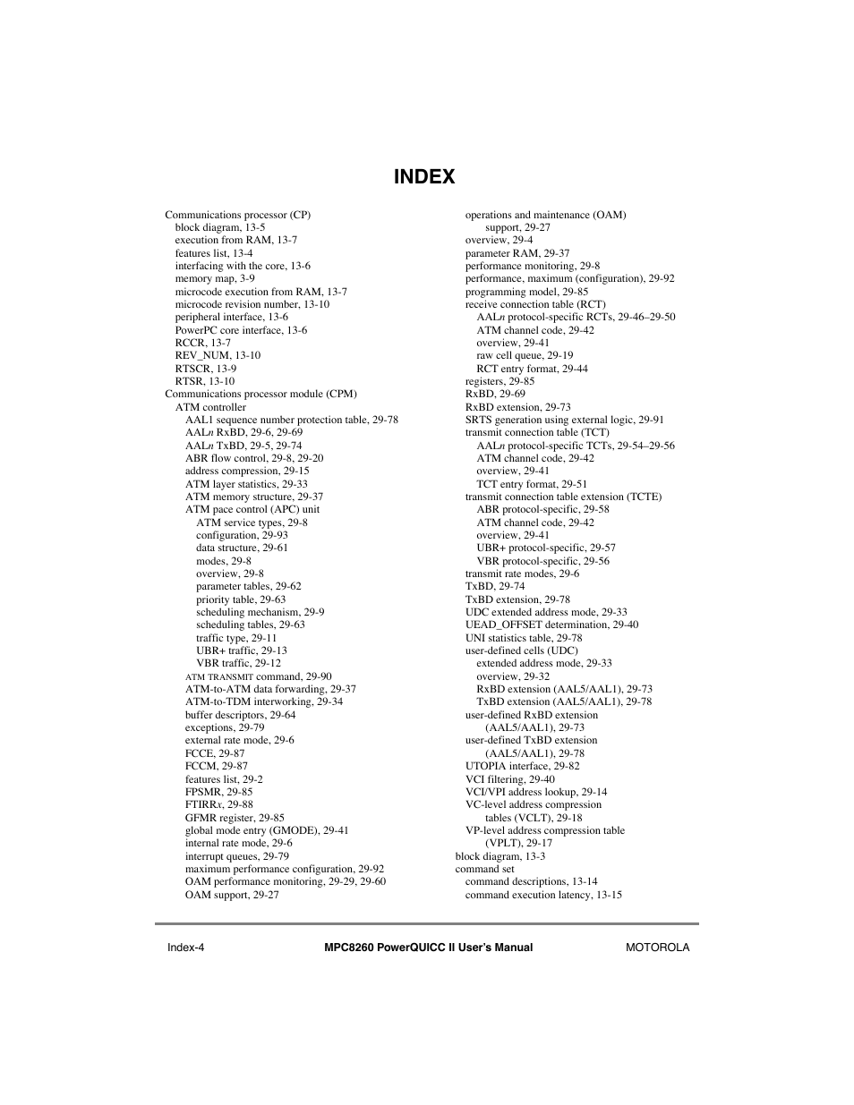 Index | Motorola MPC8260 User Manual | Page 984 / 1006