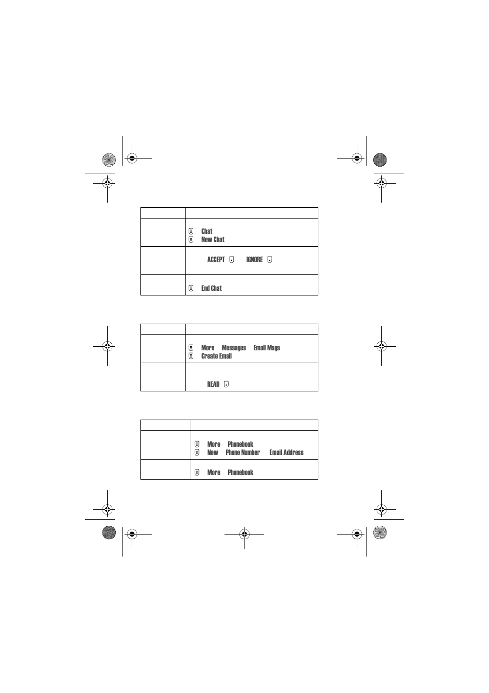 Chat email phonebook | Motorola T720 GSM User Manual | Page 64 / 81