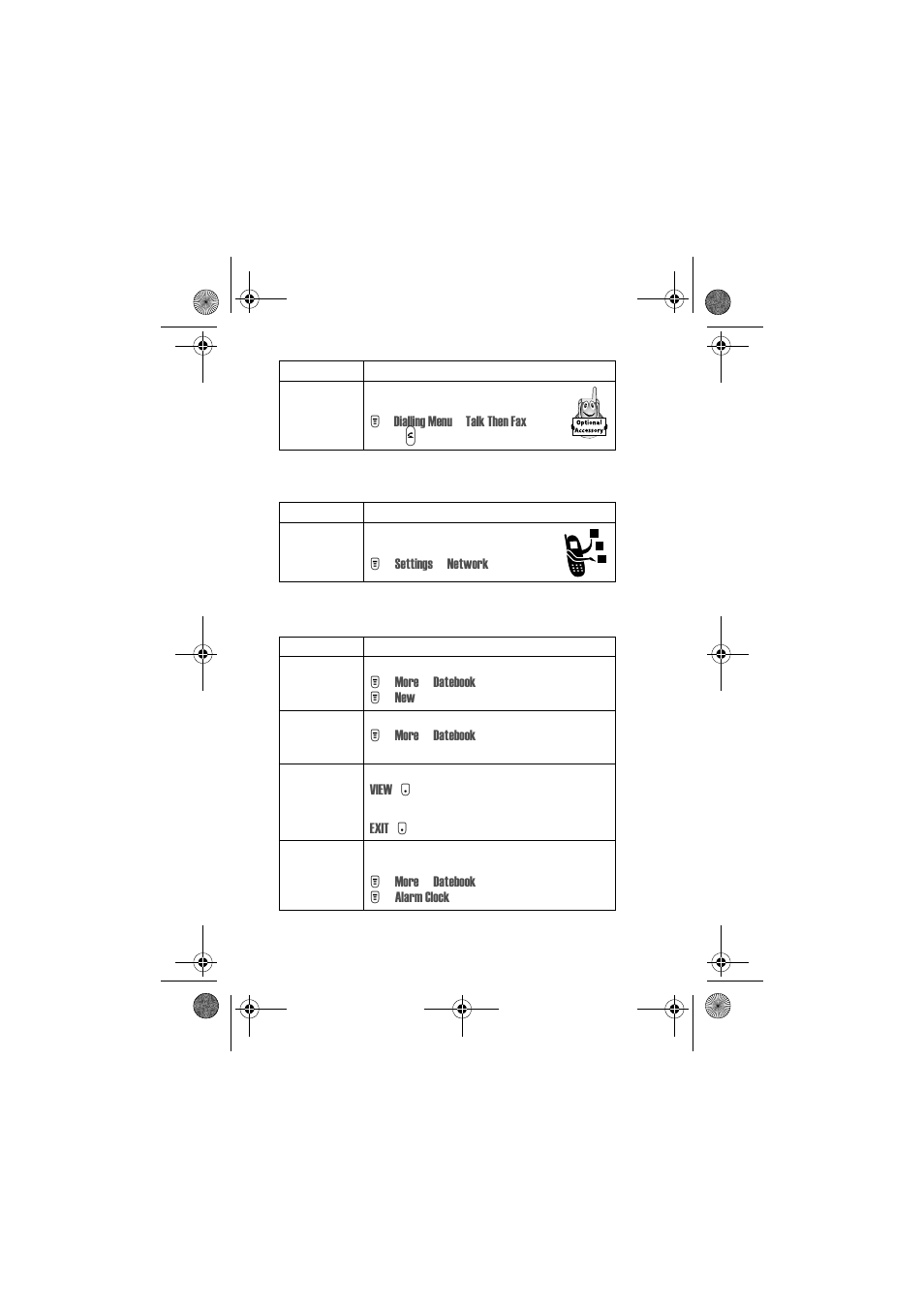Network features personal organiser features | Motorola T720 GSM User Manual | Page 69 / 81