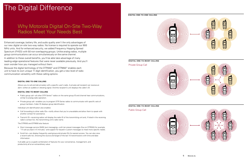 The digital difference | Motorola Motorla Digital on-site two-way radios and accessories DTR550 User Manual | Page 3 / 7