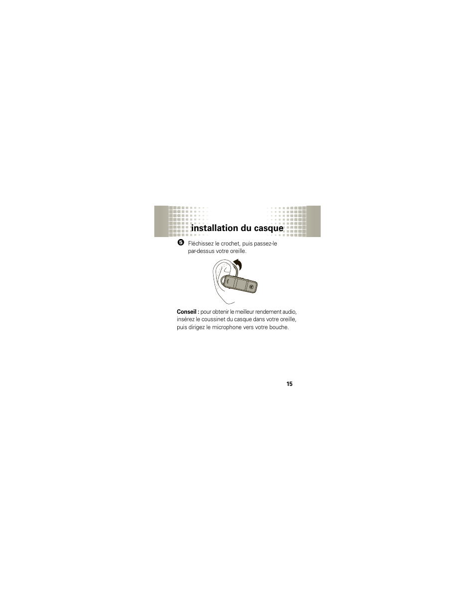 Installation du casque | Motorola HX1 User Manual | Page 105 / 138