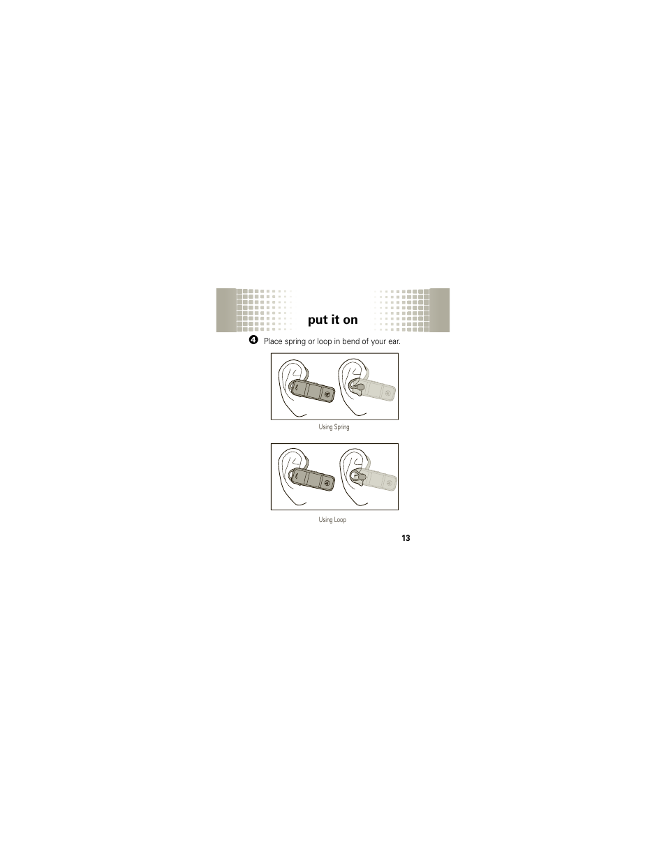 Put it on | Motorola HX1 User Manual | Page 15 / 138
