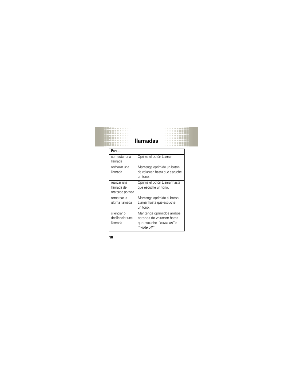 Llamadas | Motorola HX1 User Manual | Page 62 / 138
