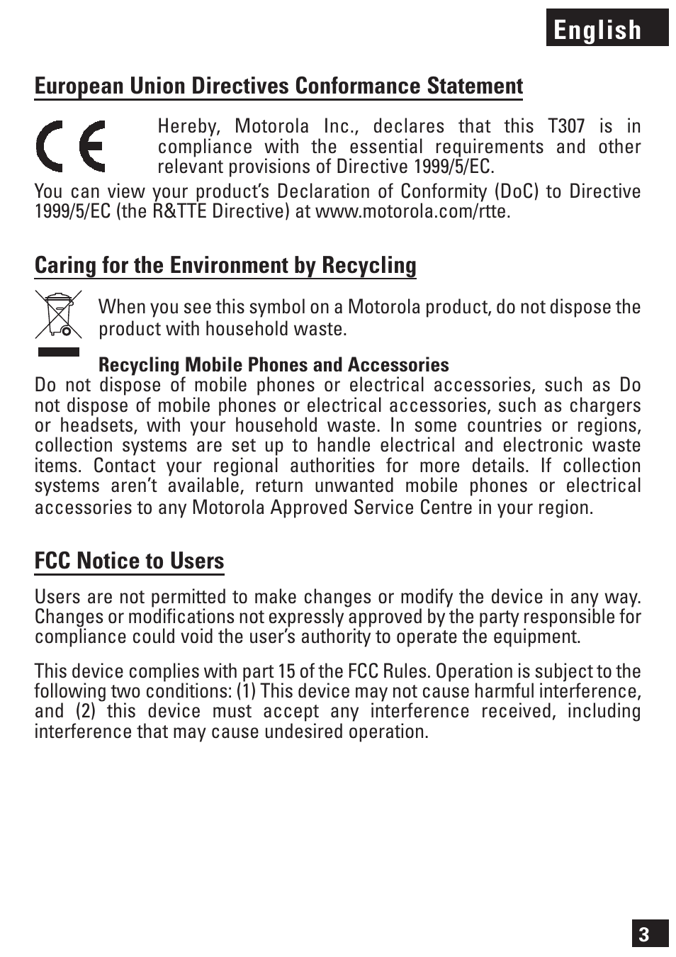 English | Motorola 6803578F61 User Manual | Page 4 / 11