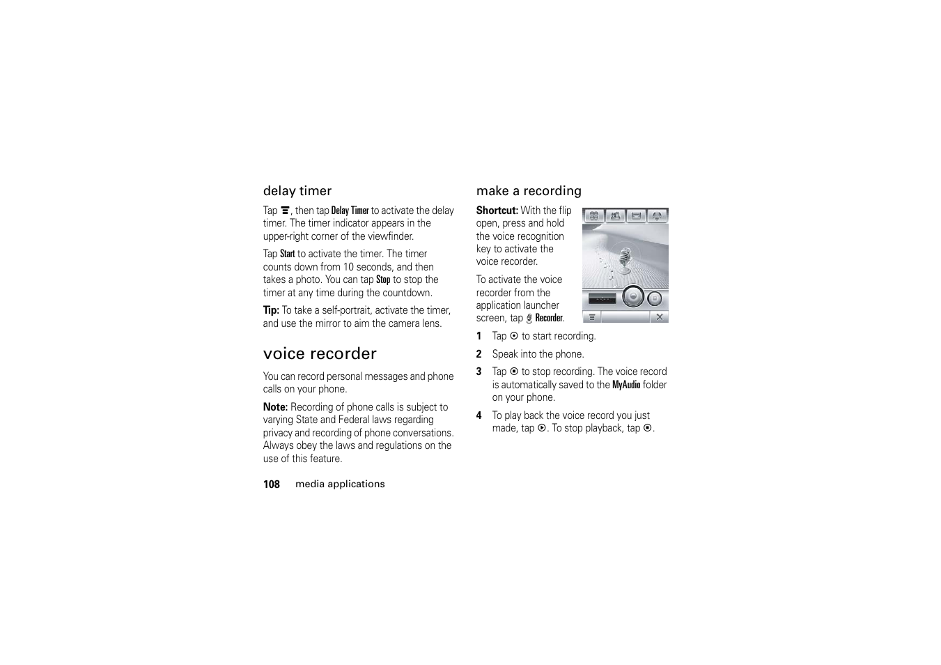 Voice recorder | Motorola A1200 User Manual | Page 110 / 144