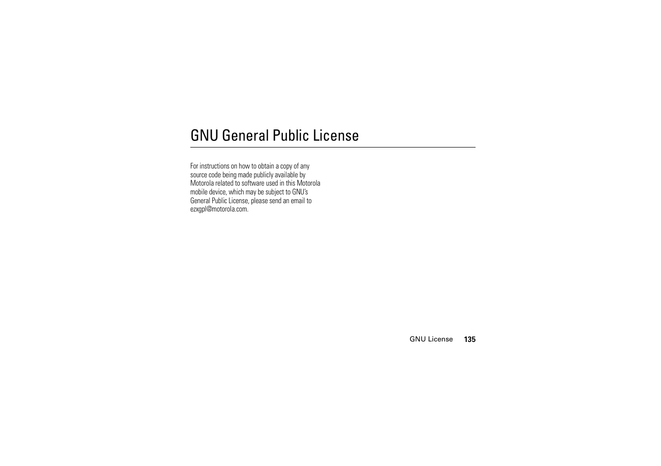 Gnu license, Gnu general public license | Motorola A1200 User Manual | Page 137 / 144