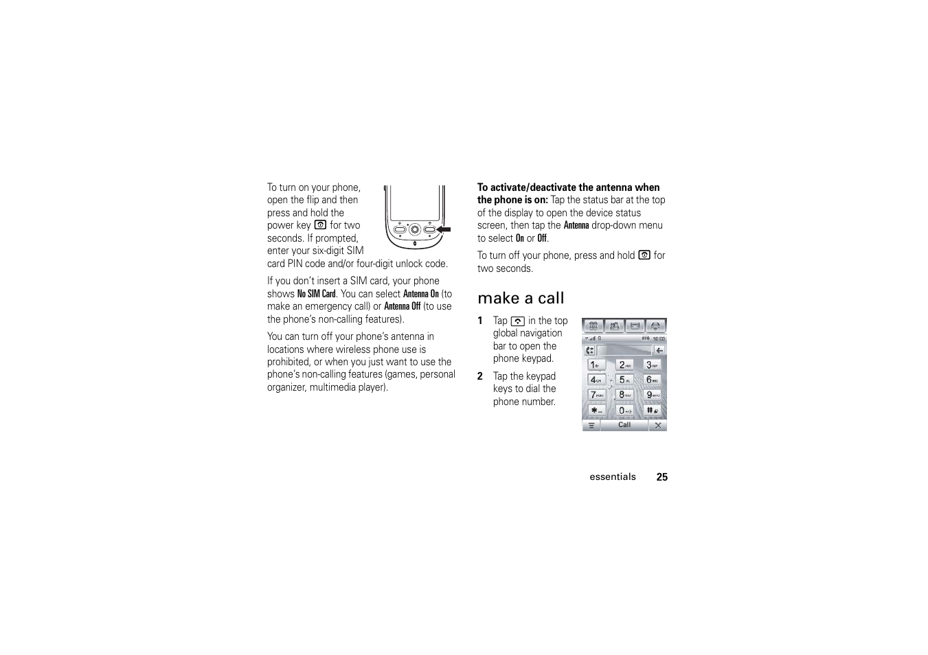 Make a call | Motorola A1200 User Manual | Page 27 / 144