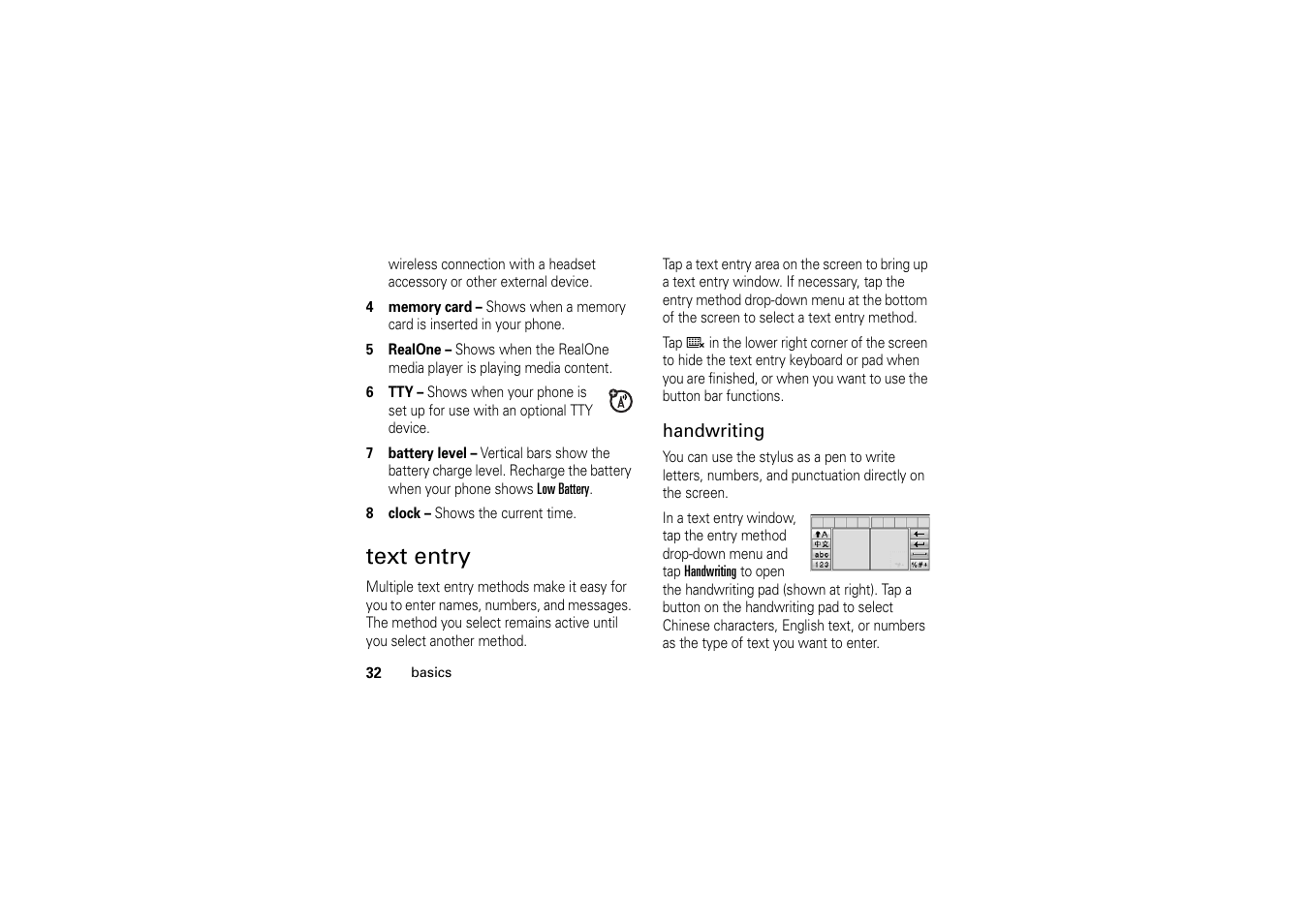 Text entry | Motorola A1200 User Manual | Page 34 / 144
