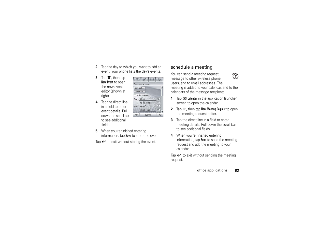 Schedule a meeting | Motorola A1200 User Manual | Page 85 / 144