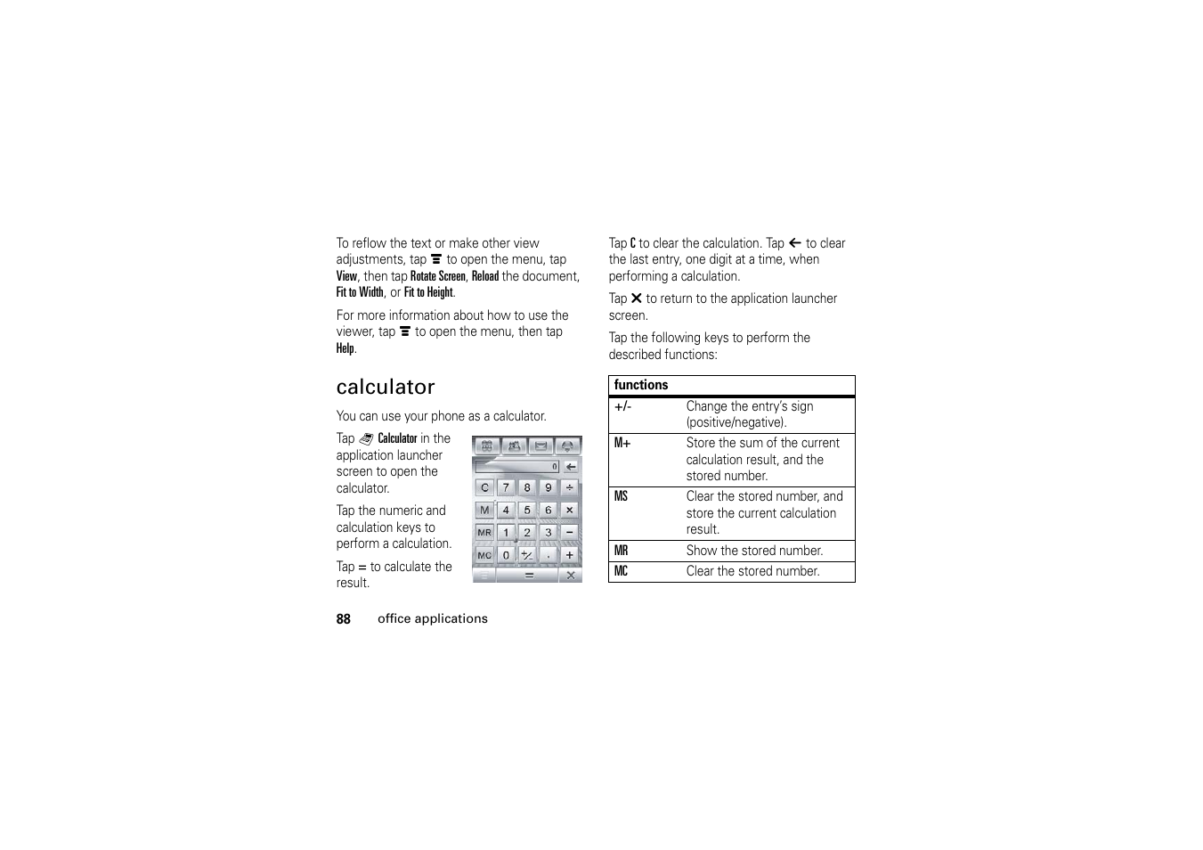 Calculator | Motorola A1200 User Manual | Page 90 / 144