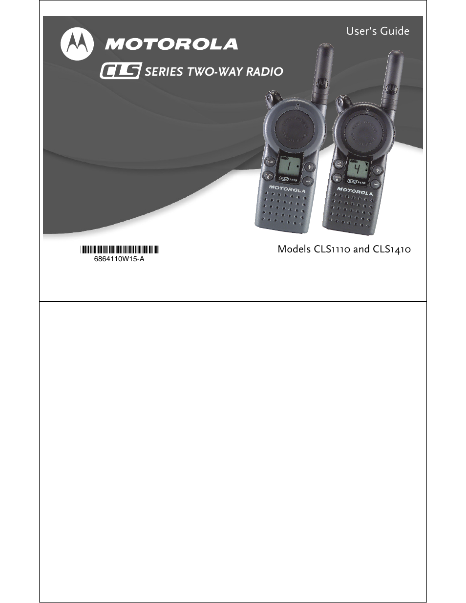 Motorola CLS1110 CLS1410 User Manual | 30 pages