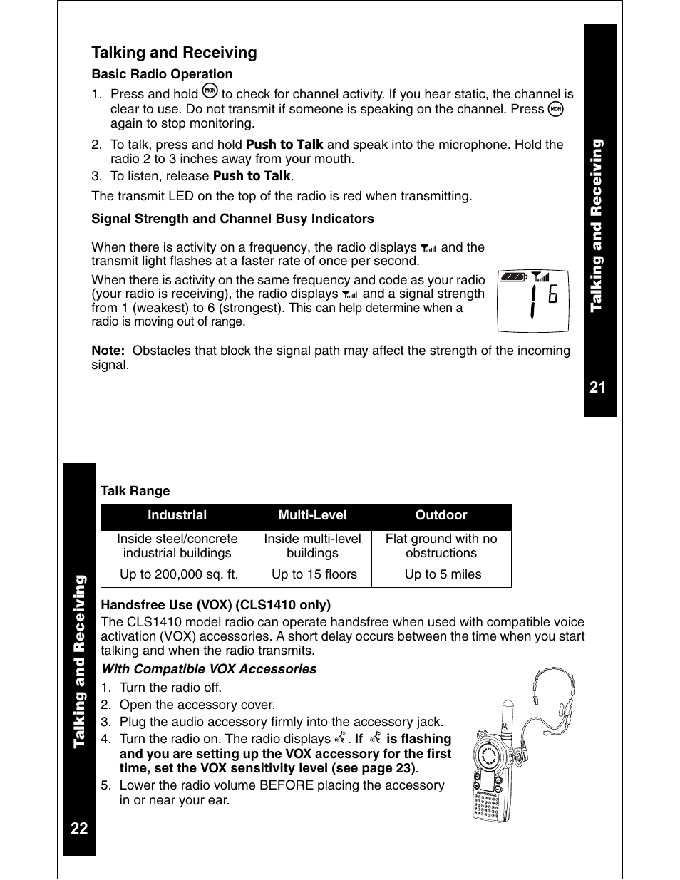 Motorola CLS1110 CLS1410 User Manual | Page 12 / 30
