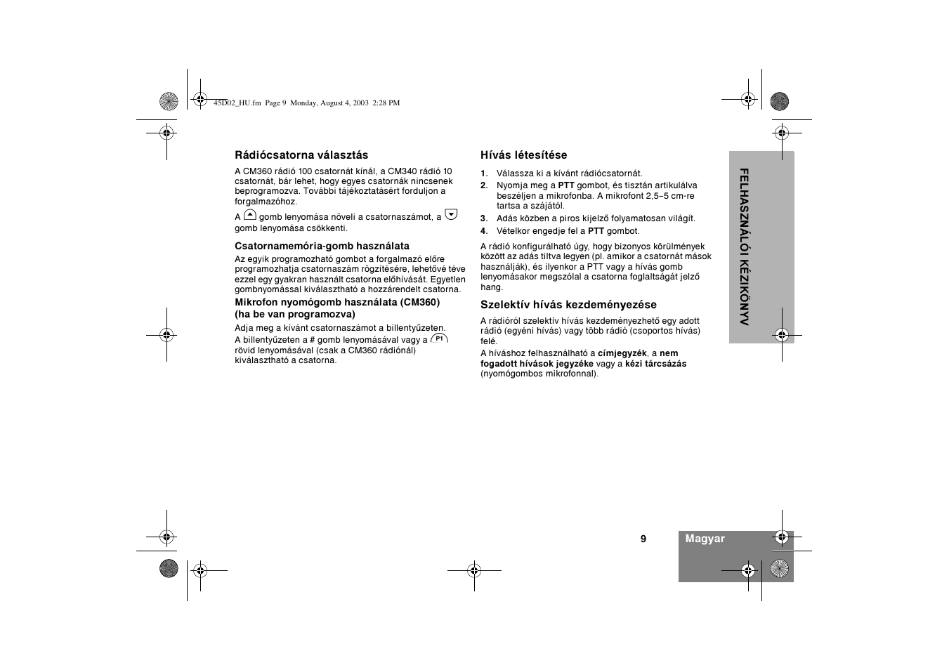 Motorola CM340 User Manual | Page 141 / 184