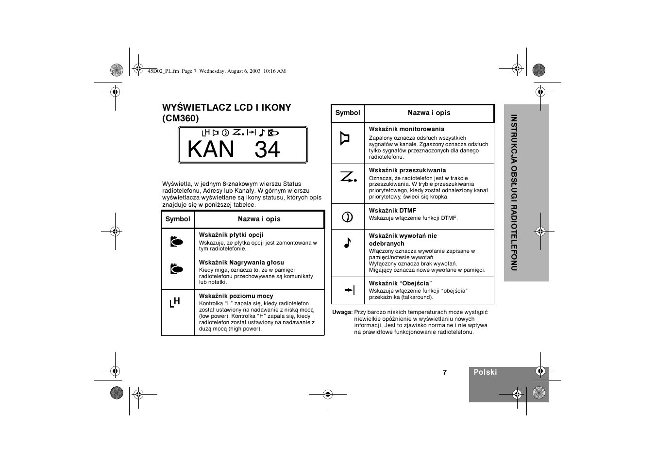 Chan 34 kan 34 | Motorola CM340 User Manual | Page 149 / 184