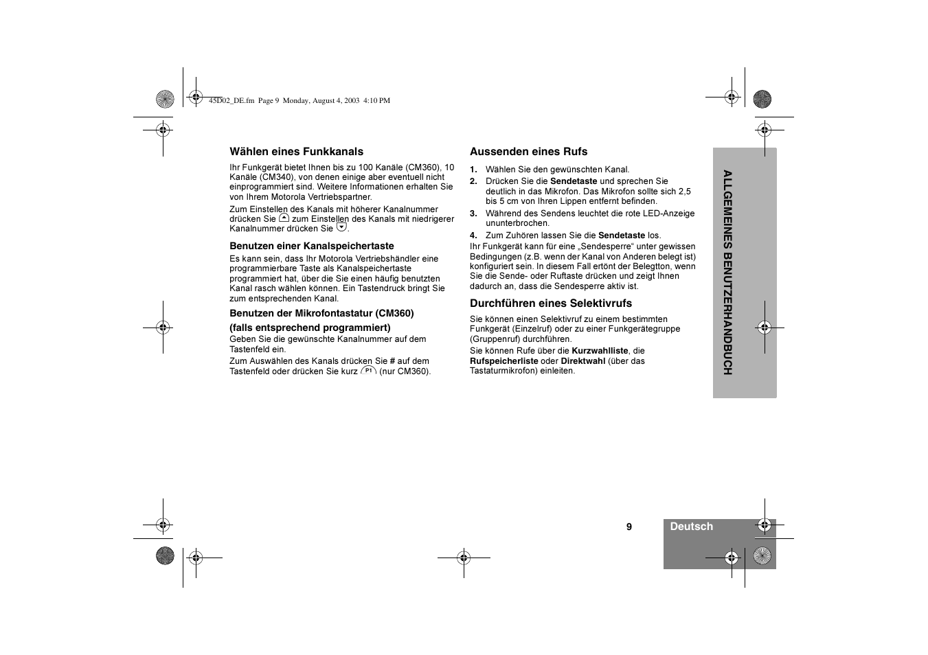 Motorola CM340 User Manual | Page 21 / 184