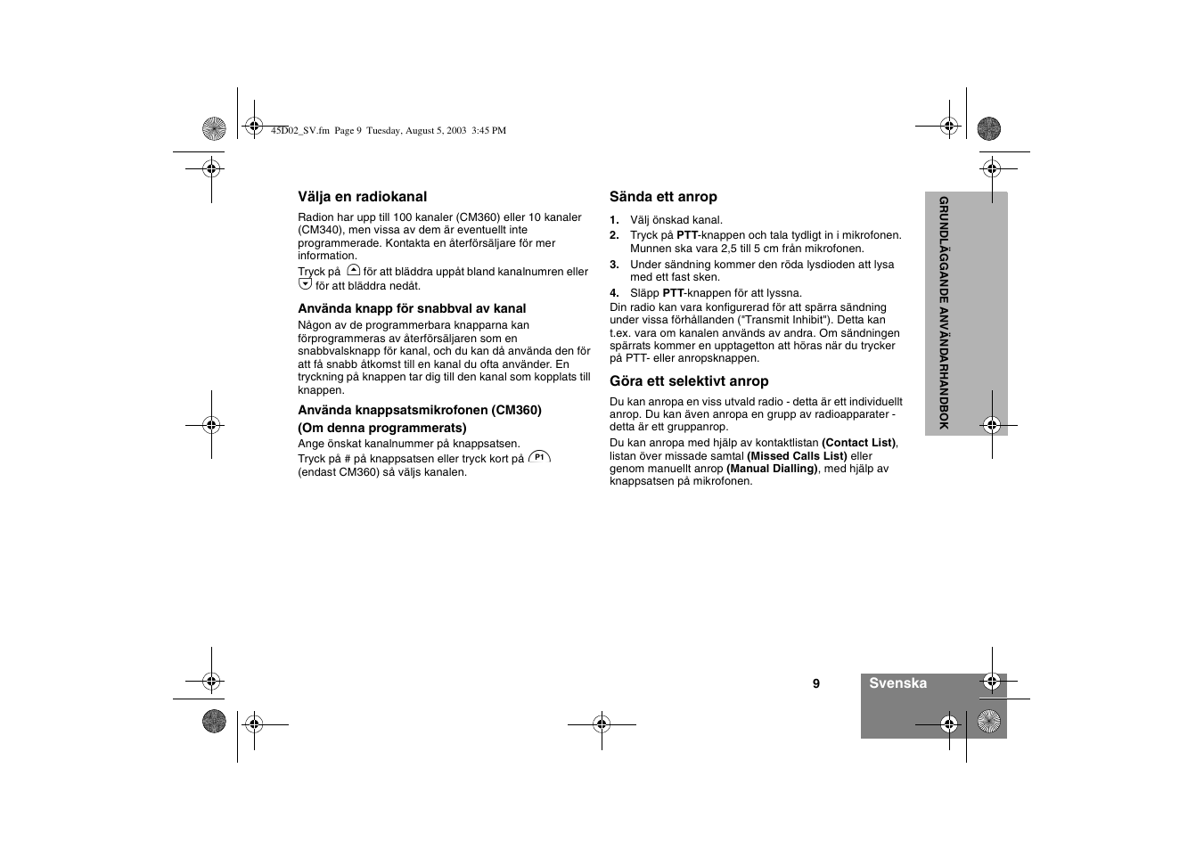 Motorola CM340 User Manual | Page 81 / 184