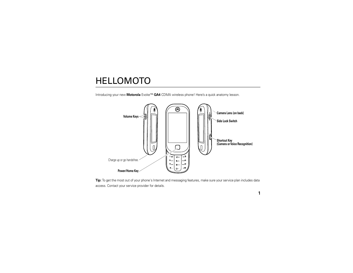 Hellomoto | Motorola Evoke 68000201338-C User Manual | Page 3 / 128