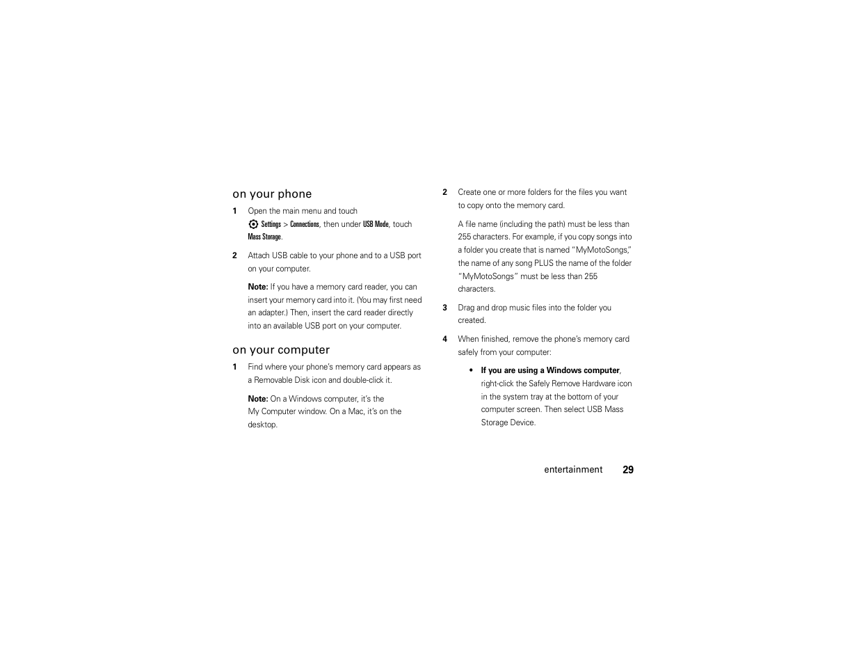 On your phone, On your computer | Motorola Evoke 68000201338-C User Manual | Page 31 / 128