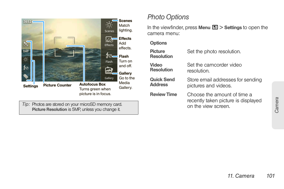 Photo options | Motorola I1 User Manual | Page 111 / 151