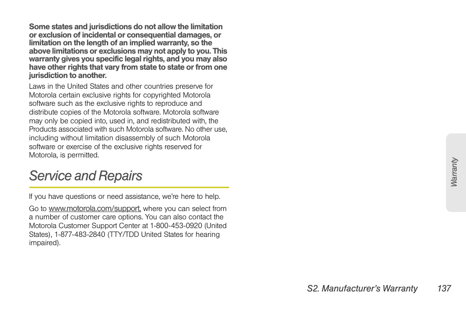 Service and repairs | Motorola I1 User Manual | Page 147 / 151