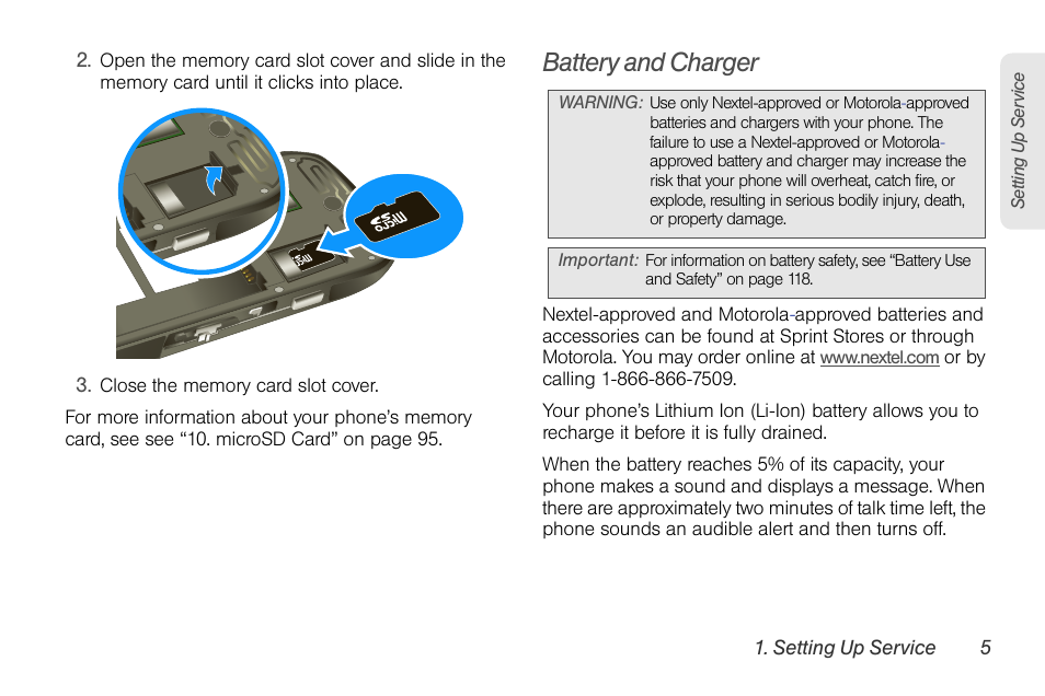 Battery and charger | Motorola I1 User Manual | Page 15 / 151