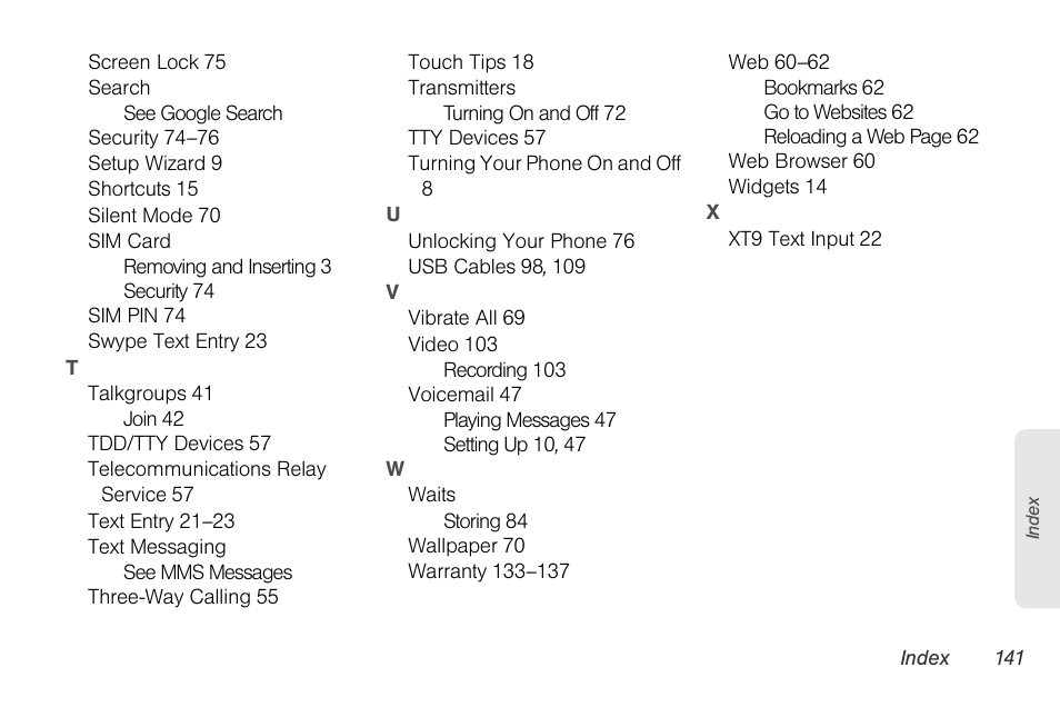 Motorola I1 User Manual | Page 151 / 151