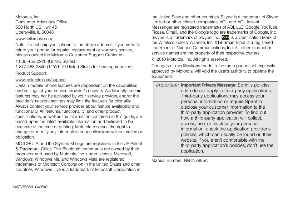 Motorola I1 User Manual | Page 2 / 151