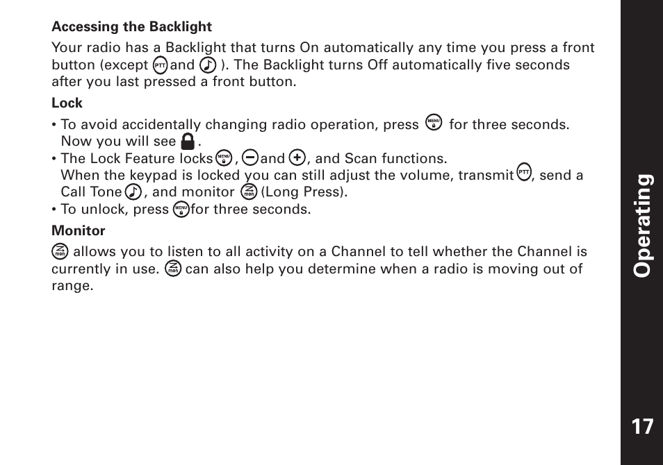 Operating 17 | Motorola T7450 User Manual | Page 18 / 41
