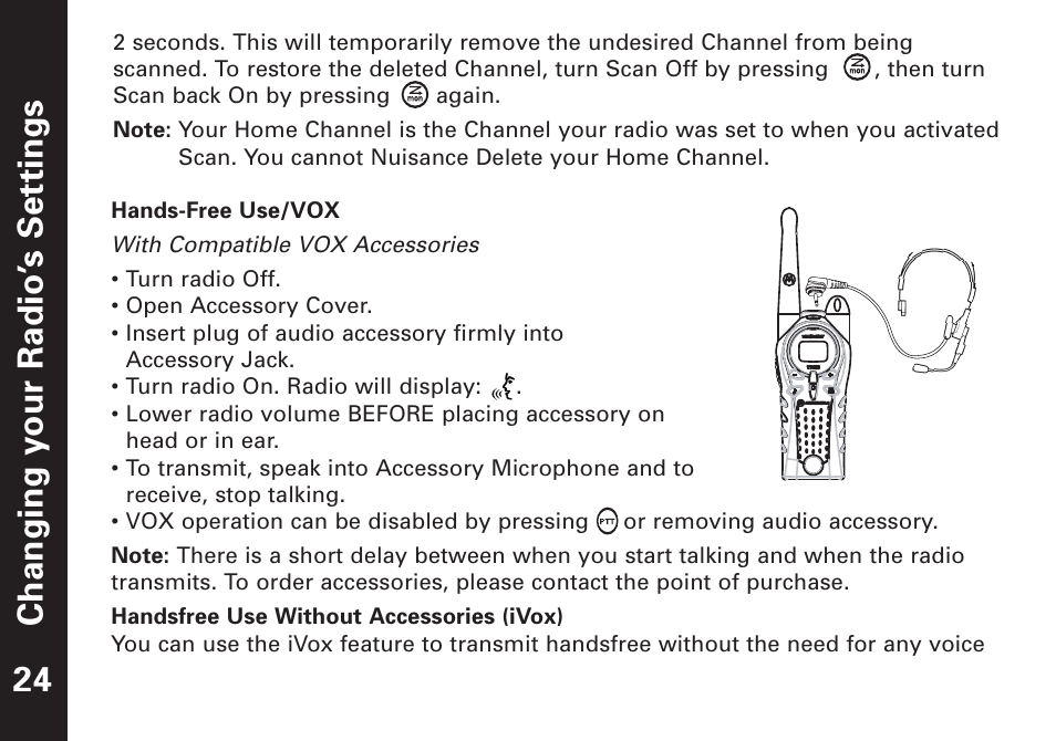 Changing your radio’ s settings | Motorola T7450 User Manual | Page 25 / 41