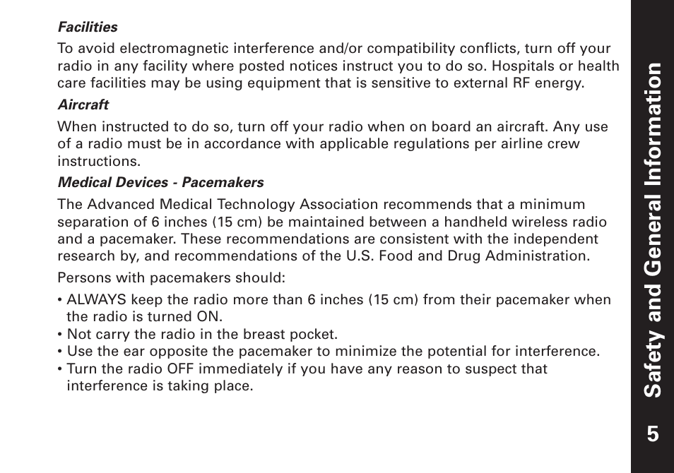 Safety and general infor mation | Motorola T7450 User Manual | Page 6 / 41
