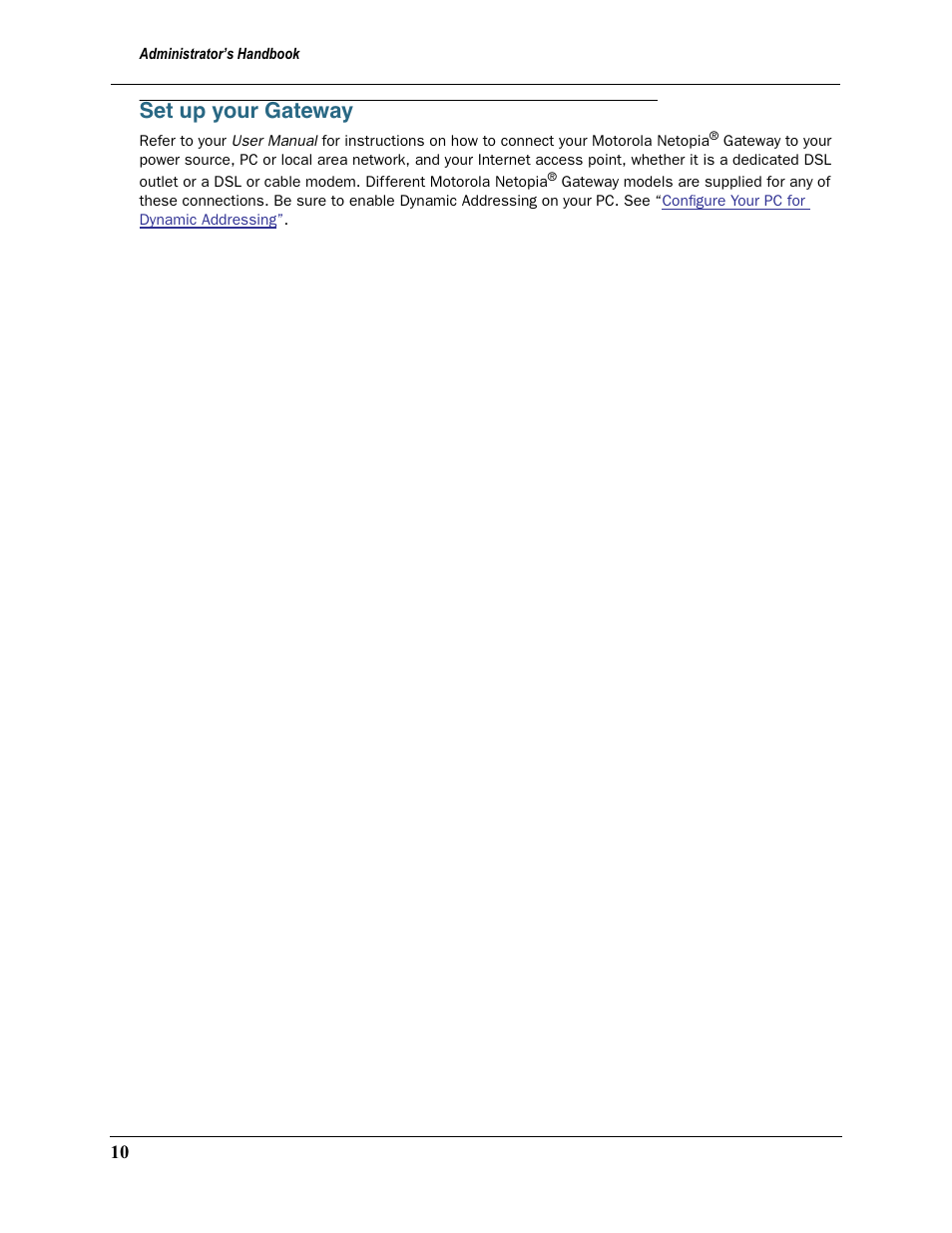 Set up your gateway | Motorola Netopia 3397GP User Manual | Page 10 / 254