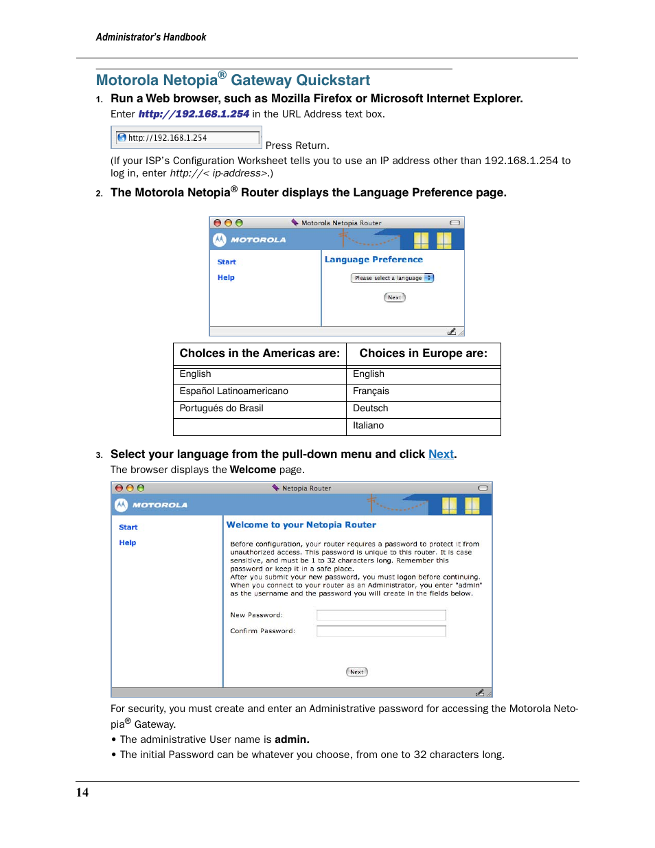 Motorola netopia® gateway quickstart, Motorola netopia, Gateway quickstart | Motorola Netopia 3397GP User Manual | Page 14 / 254