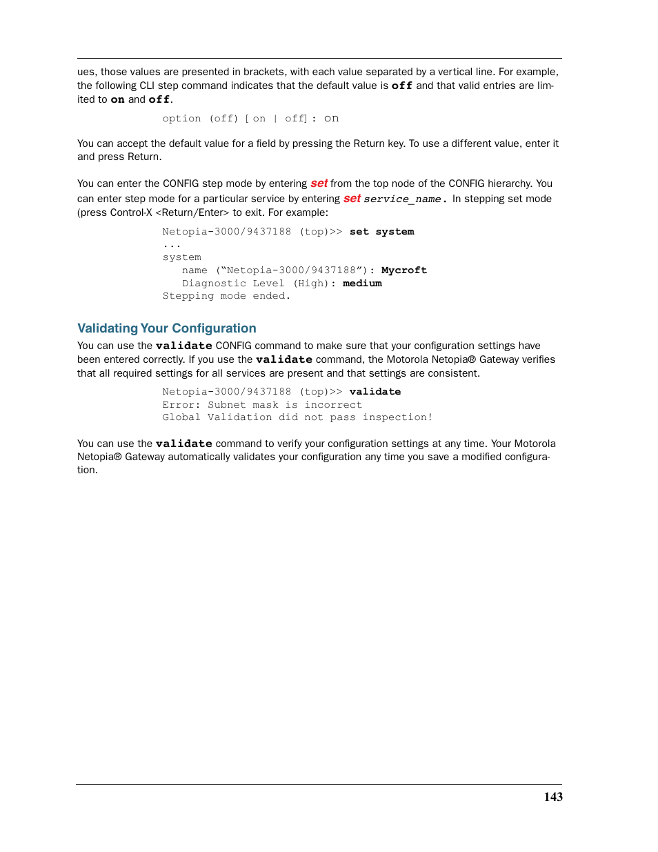Validating your configuration | Motorola Netopia 3397GP User Manual | Page 143 / 254