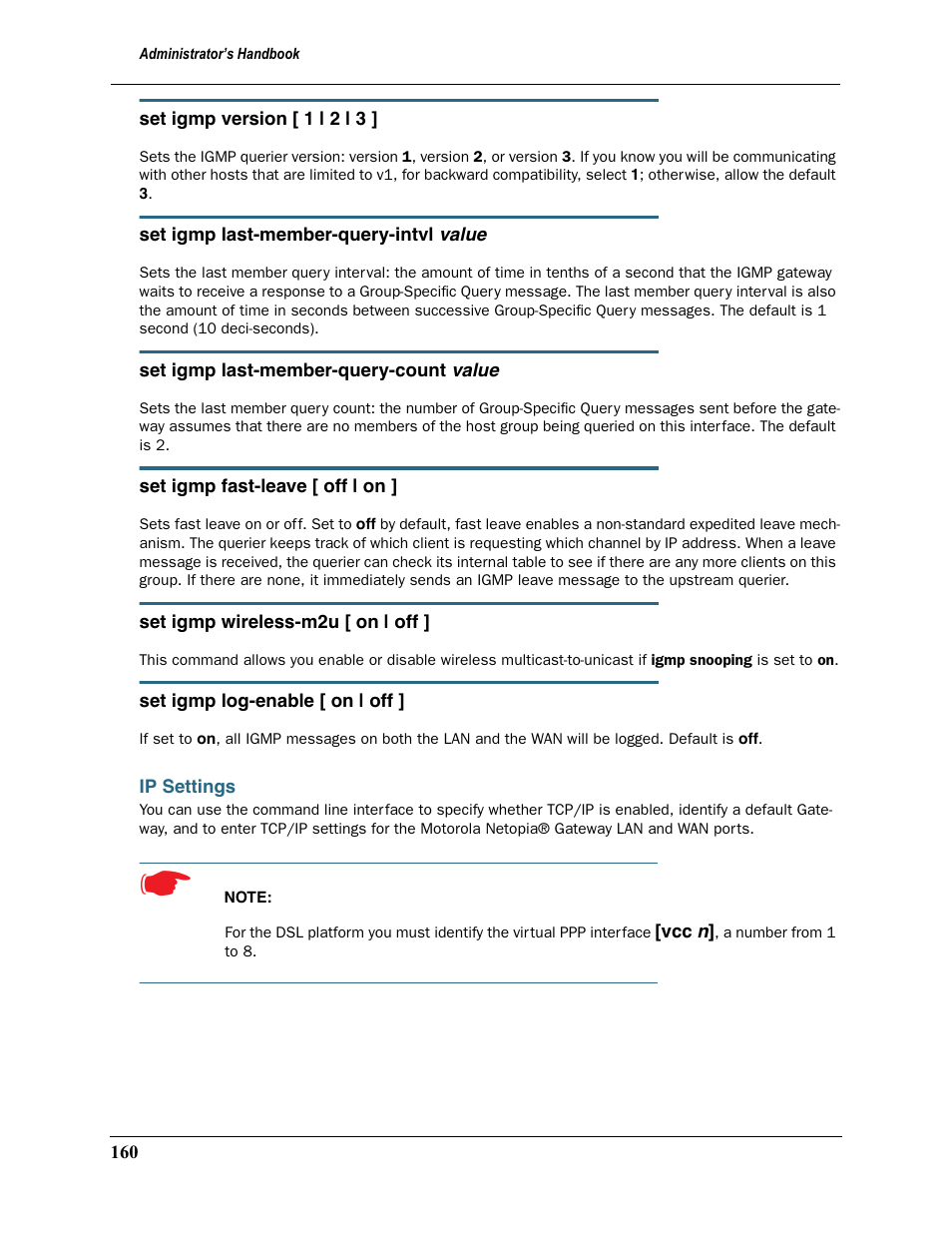 Ip settings | Motorola Netopia 3397GP User Manual | Page 160 / 254