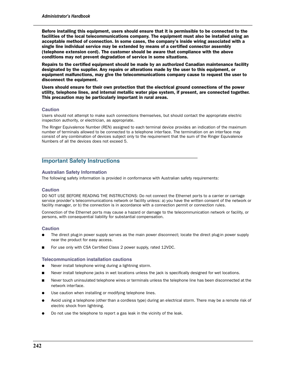 Important safety instructions | Motorola Netopia 3397GP User Manual | Page 242 / 254