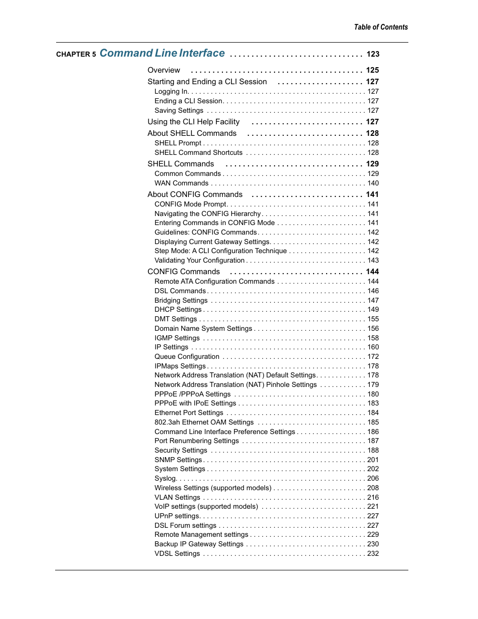 Command line interface | Motorola Netopia 3397GP User Manual | Page 5 / 254