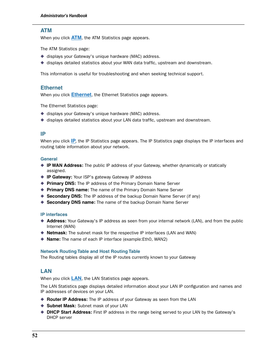 Ethernet, Atm ethernet ip lan | Motorola Netopia 3397GP User Manual | Page 52 / 254
