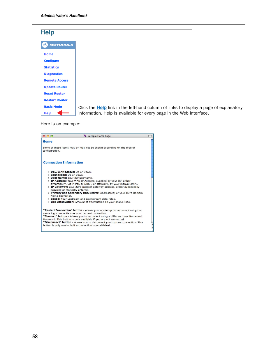 Help | Motorola Netopia 3397GP User Manual | Page 58 / 254